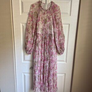 Pink floral maxi dress